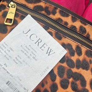 J.Crew Animal Print Zipper Clutch